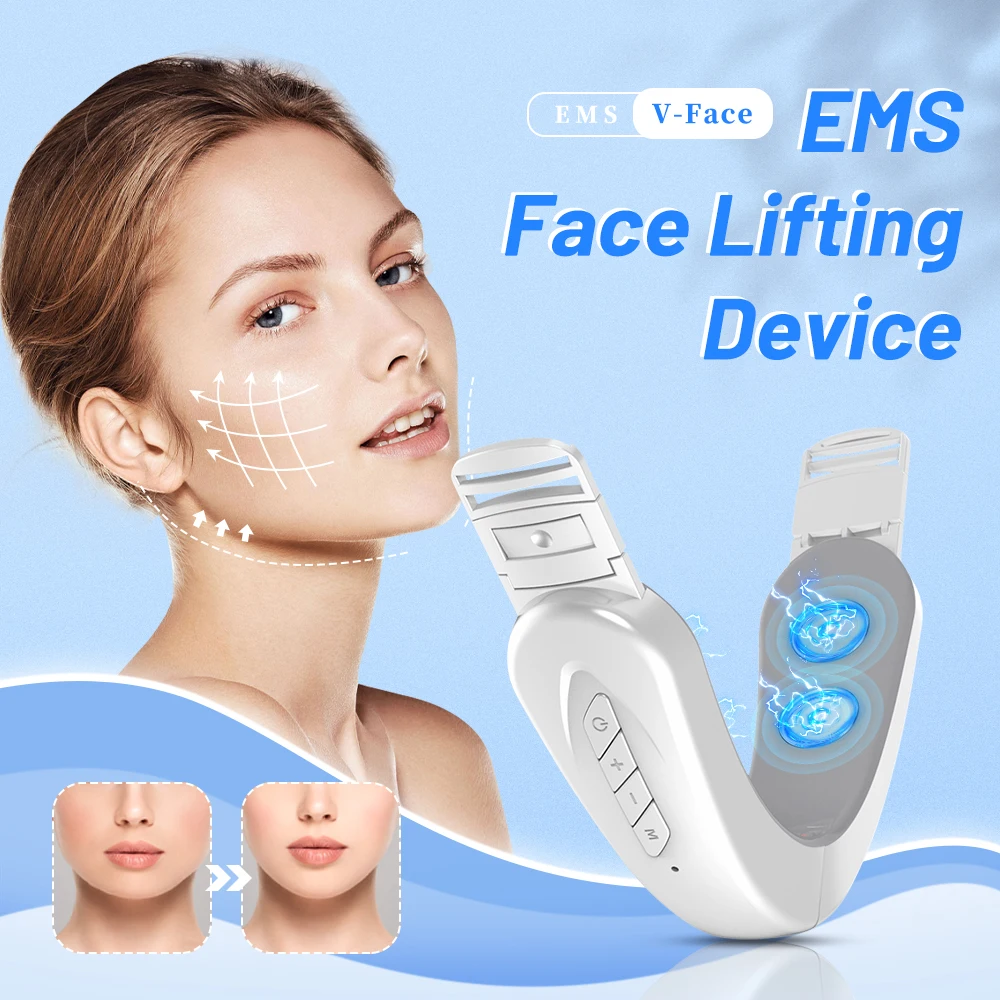 

EMS Facial Lifting Device V Face Slimming Face Tightening Machine Vibration Massage Remove Double Chin Anti Cellulite Lift Belt