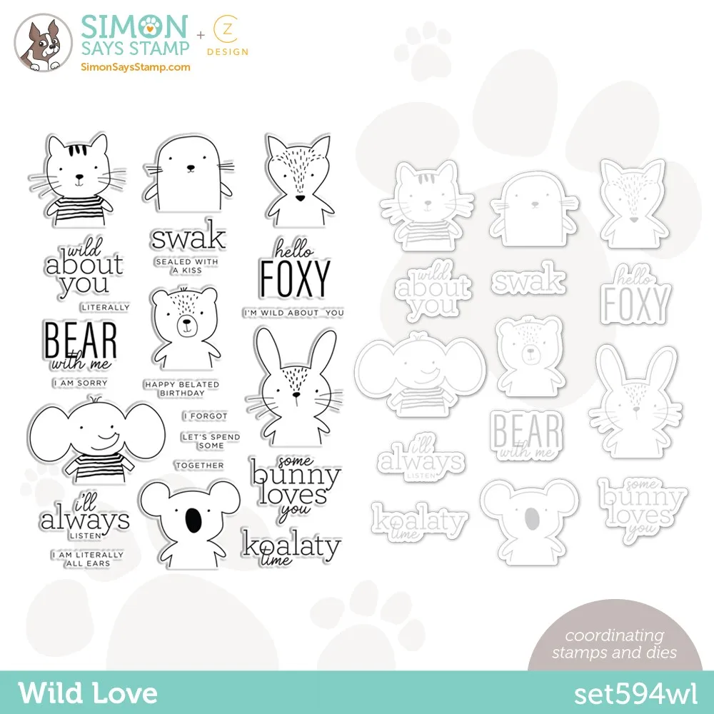 

Wild Love Animals Valentine's Day Clear Stamps Cutting Dies New December 2022 for Scrapbooking Paper Making Frames Card Craft