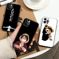 one piece anime phone case for iphone 8 plus se 2020 11 12 13 pro xs max mini xr case black soft silicone cover luffy ace manga