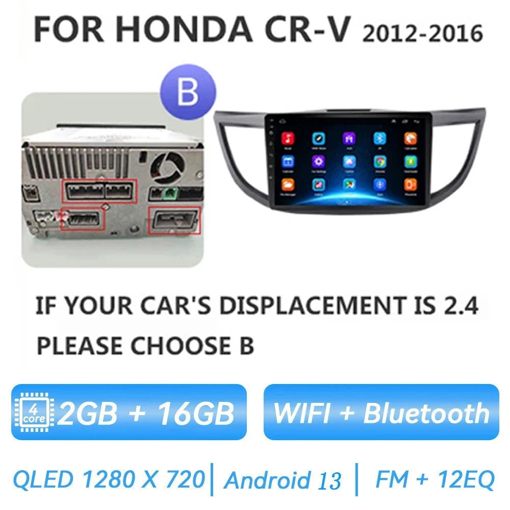 

Автомобильный радиоприемник на Android для Honda CRV 2012, 2013, 2014, 2015, стандартный автомобильный мультимедийный стереопроигрыватель, видео, аудио, автомагнитола с GPS плеером для Carplay, 2DIN