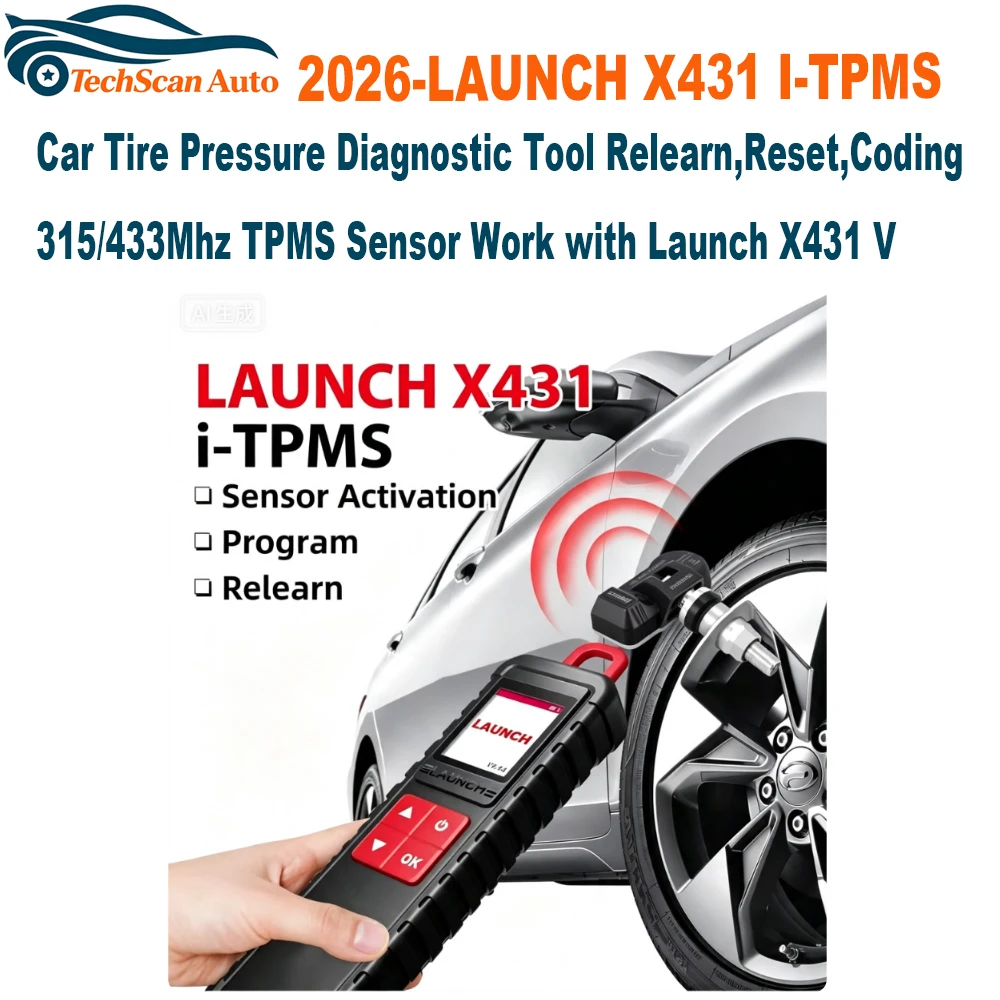 Фото 2026-LAUNCH X431 I-TPMS Диагностический инструмент для измерения давления в шинах автомобиля, активное программирование датчиков 315/433 МГц для Android / X431 V (аналог TSGUN) №1