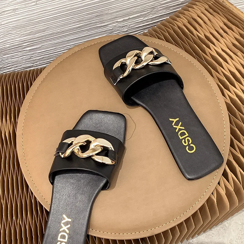 

Женские темпераментные тапочки с очаровательным дизайном, комплект с открытым носком, пляжные сандалии на плоской подошве для отпуска, пов...