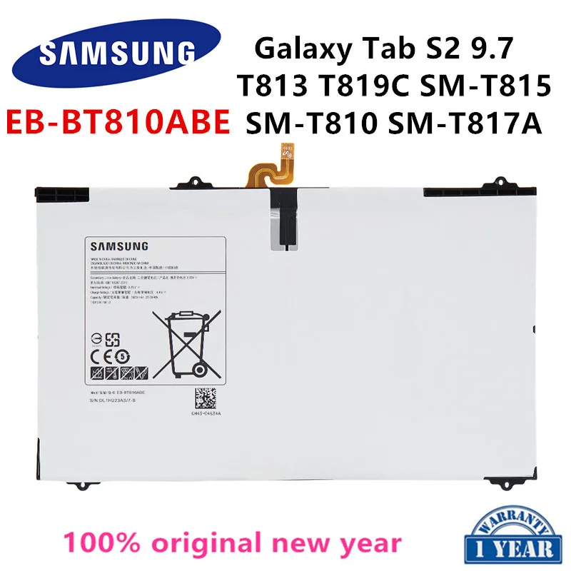 

SAMSUNG original EB-BT810ABE 5870mA Tablet Battery For Samsung Galaxy S2 9.7 T815C SM-T815 SM-T810 SM-T817A T813 T819C T815Y