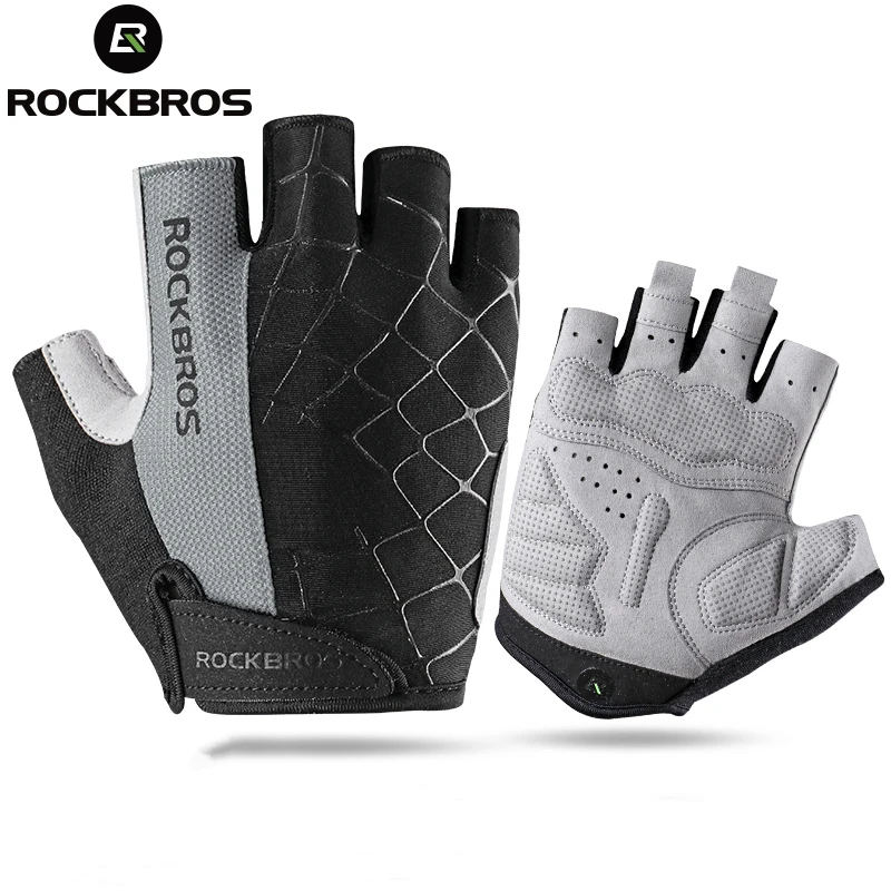 

Велосипедные перчатки ROCKBROS, дышащие противоударные, с открытыми пальцами, для горных велосипедов, уличная спортивная одежда, для мужчин и женщин