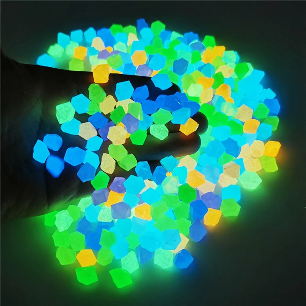 500/800Pcs Luminous Stones Glow in The Dark Pebbles Garden Fish Tank Aquarium Decoration Outdoor Yard Lawn Decor Natural Rocks