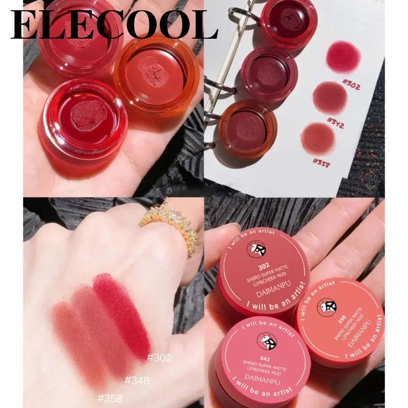 

Canned Lip Tint Mud 4 Colors Lasting Colored Lipstick Mousse Red Lip Mud Moisturizing Lips Makeup Soft Mist Lip Gloss Cosmetics