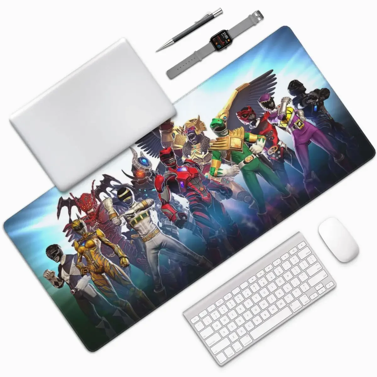 Большой коврик для мыши Mighty Morphin Power Ranger компьютерной клавиатуры геймерский ПК