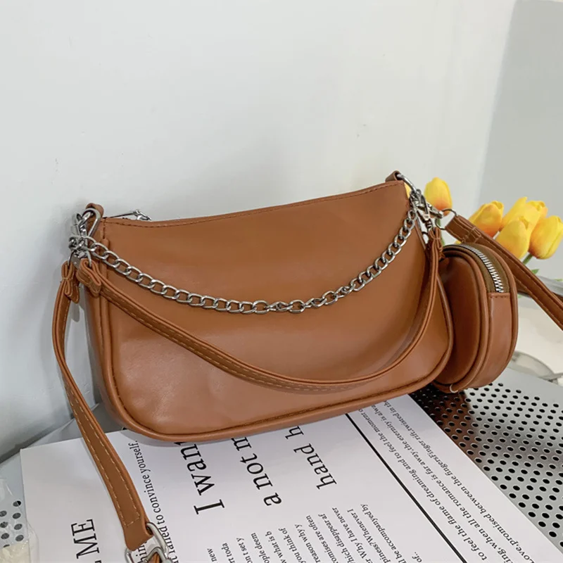 

New Arrival Fashion Shoulder Bags for Women PU Leather Crossbody Bag with Small Purse Wallet Chains Handbags