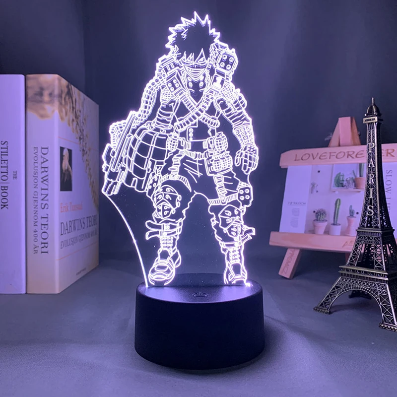 

My hero academia boku no Bakugou Katsuki 3d led lamp for bedroom night lights anime figure avatar room decor mange cute gift