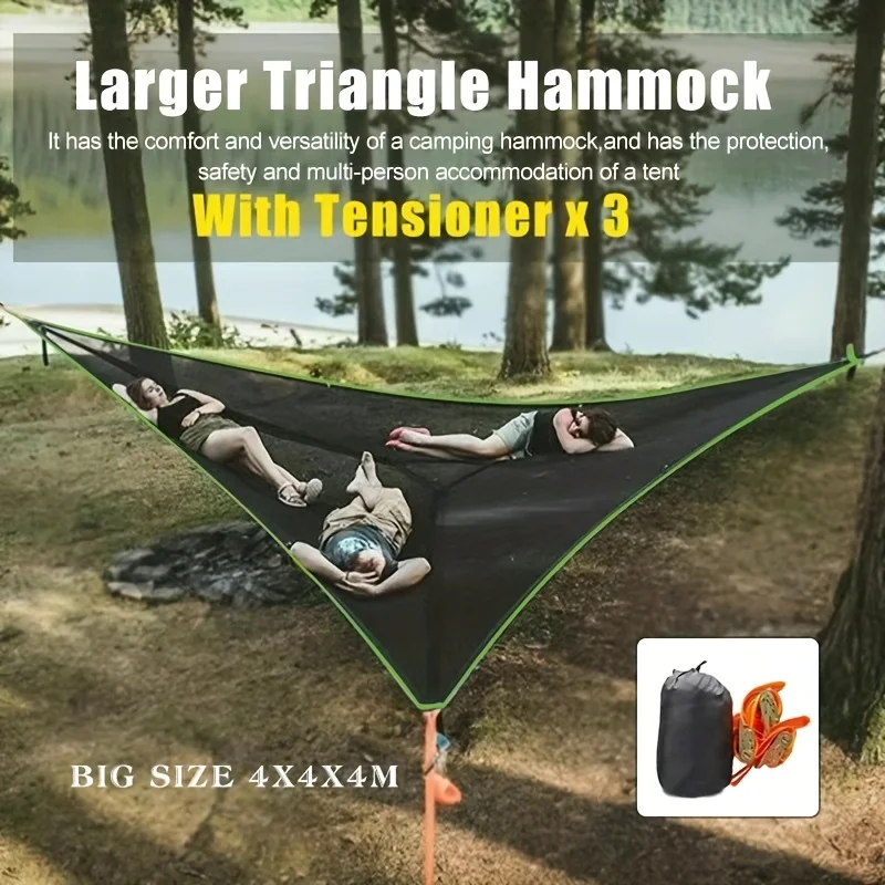 

Outdoor Extra Large Foldable Hammock Triangle Portable Multi Person Camping Tourist Hanging Leisure Network Garden Hammock Swing