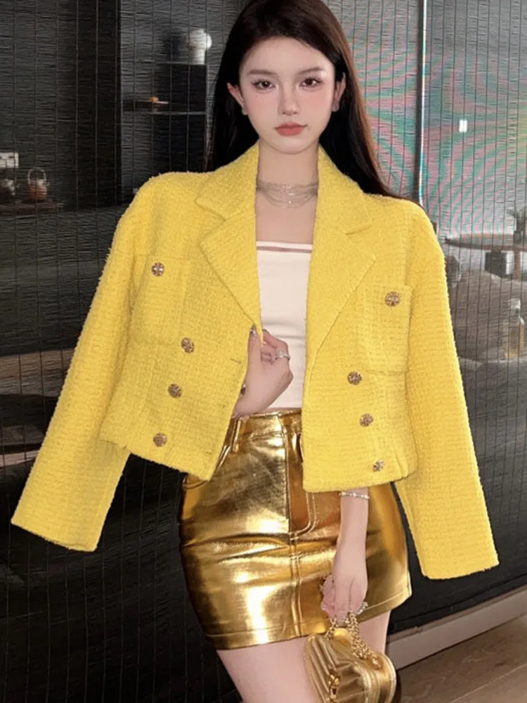 

High Quality Small Fragrance Tweed Jacket Coat Women Luxury Brand Slim Woolen Short Coats Fall Vintage Elegant Outwear Casacos