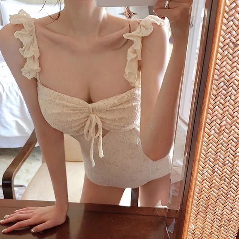 

Sexy One Piece Swimsuit Women Solid Swimwear Cut Out Monokini Push Up Swim Suit Korea Style Bathing Suit Pad Open Back X152