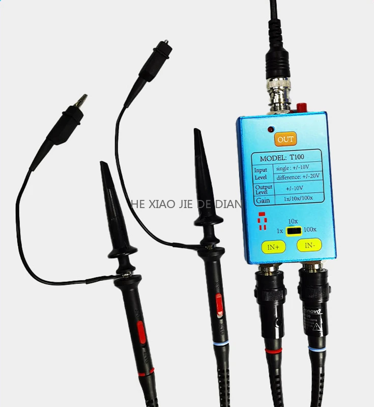

XMSJ 2023New 100MHz Bandwidth Oscilloscope Differential Probe DDS Gain Split Probe Signal Amplifier 100x 10x 1x