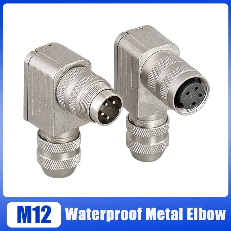 

1pc M16 Waterproof Elbow Connector 423 Series IP68 4 5 6 7 8 12 14 Pin Aviation Plug Metal M16 Male Female Soldering Connectors