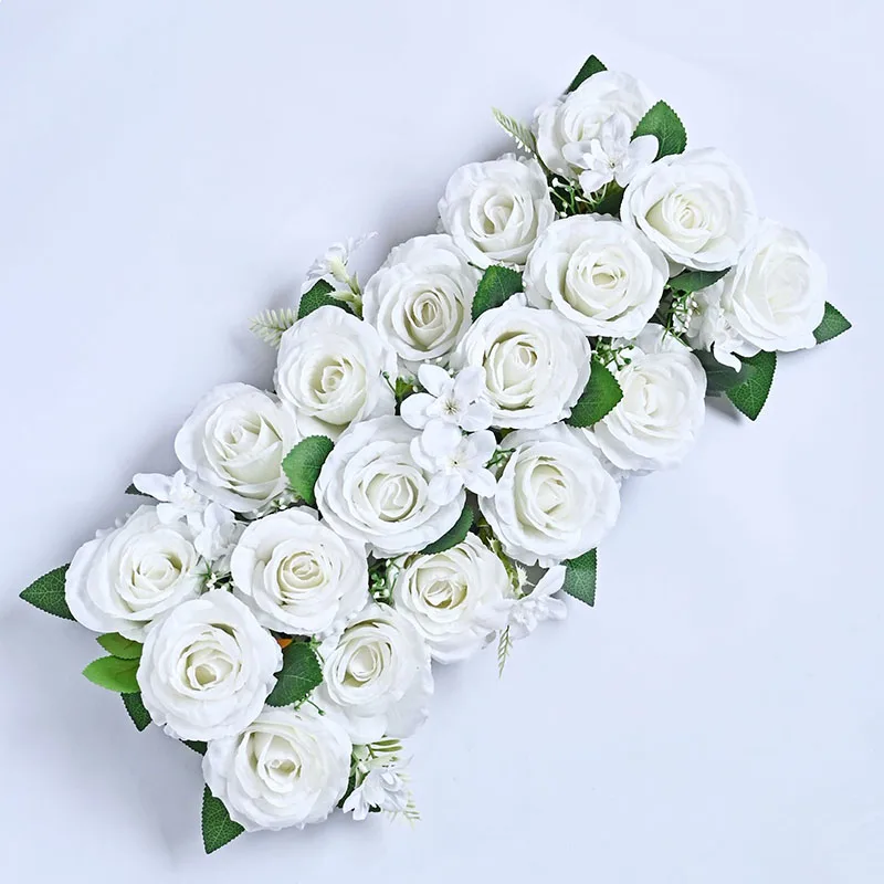 

Wedding Decor Stage Wayside Flower Silk Artificial Rose Flower Row Window Photography Props Home Decoration