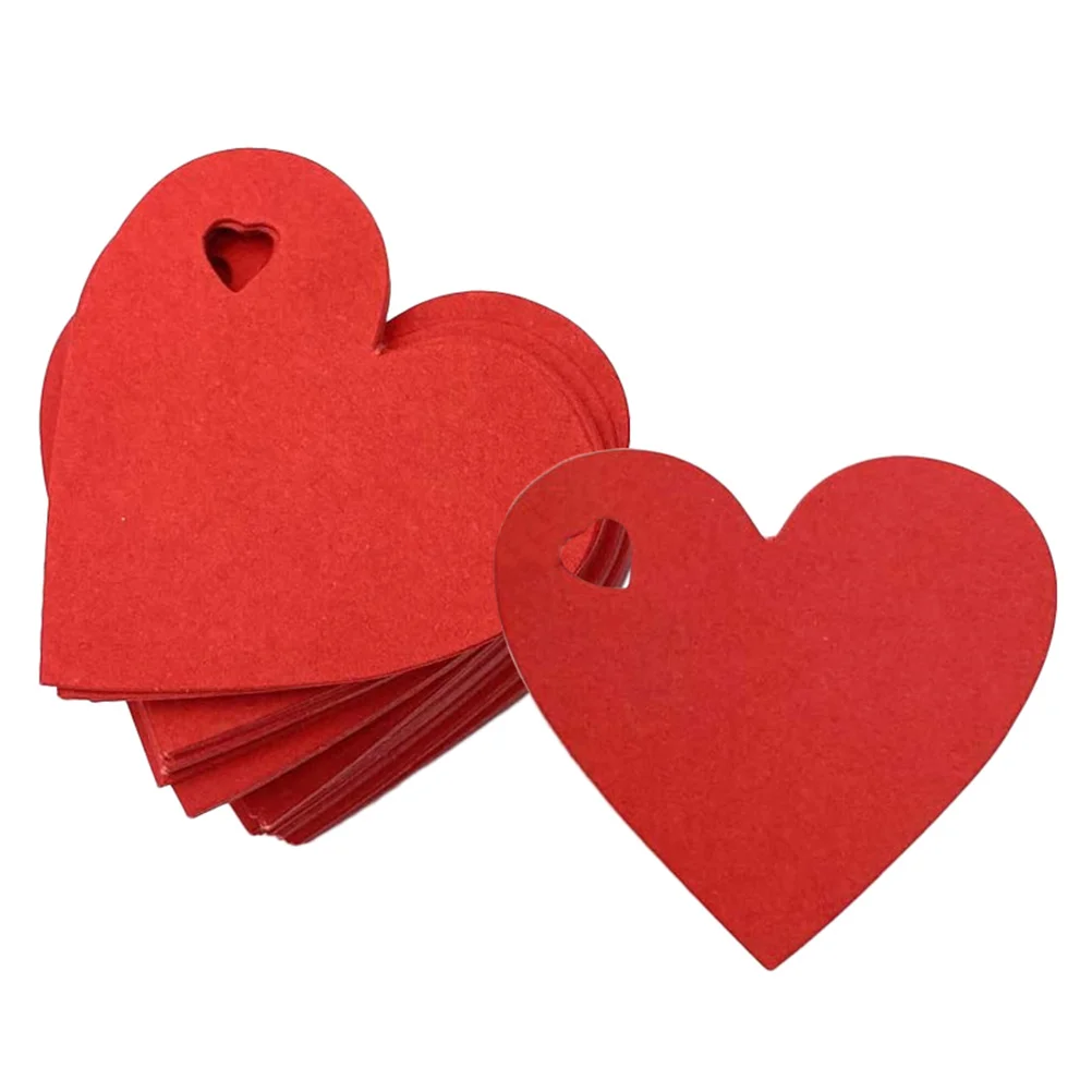

Tags Heart Gift Paper Day Wedding S Valentine Tag Red Name Ornaments Label Hanging Favor Kraft Shaped Blank Wrap Wrapping Diy