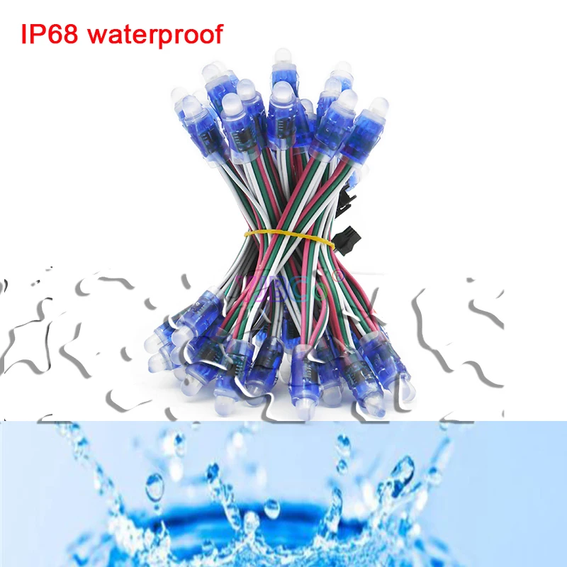 50pcs 5V 12mm WS2811 Full Color LED Module IP68 Waterproof 2811 1903 IC RGB Digital Pixel String christmas Light advertising