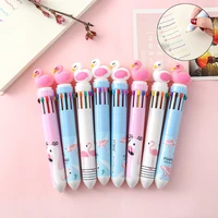 lovely flamingo ballpoint pen graffiti pen 10 colors press bullet point ballpoint pen signature pen office school pen