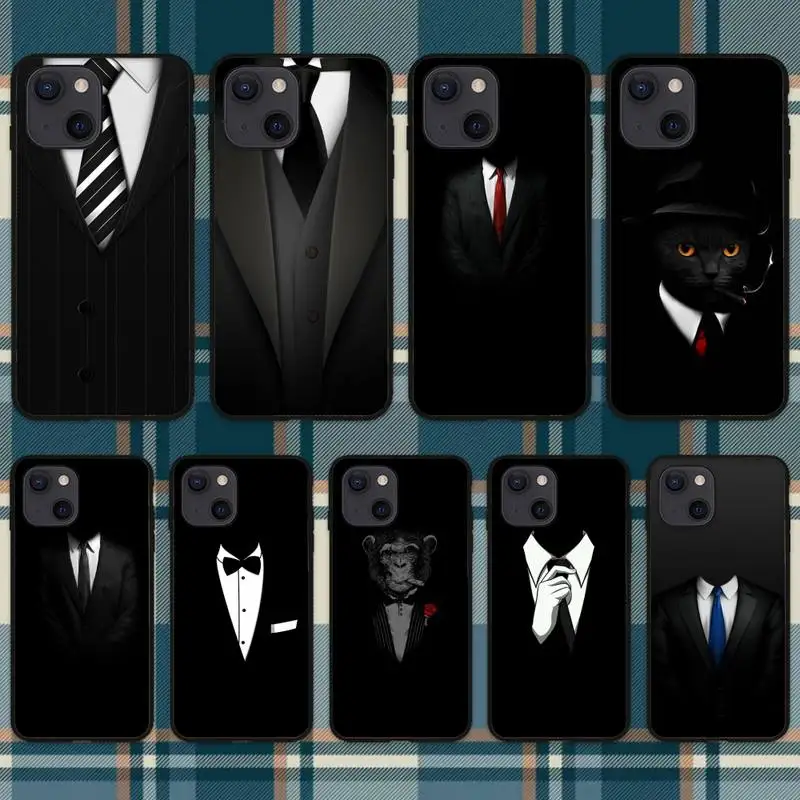 Чехол для телефона Man Suit Shirt Tie Phone Case для iPhone 11 12 Mini 13 14 Pro XS Max X 8 7 6s Plus 5 SE XR.