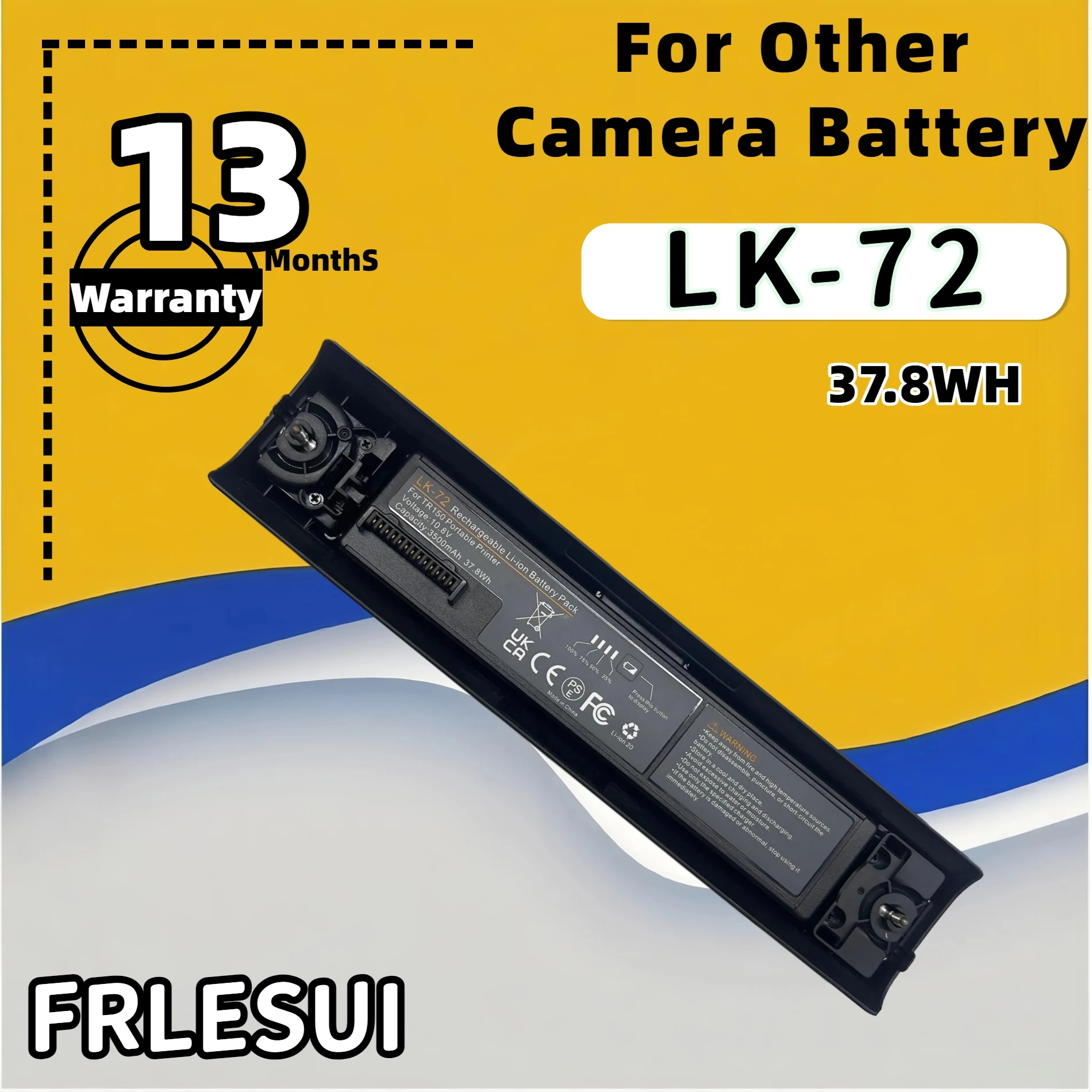 Фото Аккумуляторная батарея FRLESUI для Canon LK-72, гибридная, с эквивалентной мощностью: 10,8 В, 3500 мАч, совместима с мобильным принтером PIXMA TR150. №2