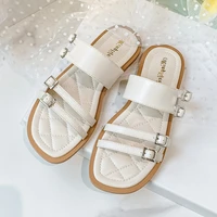 new summer slippers for women in 2022 the fashion design wear casual sandals outside flat shoes large size 41 43 free shipping