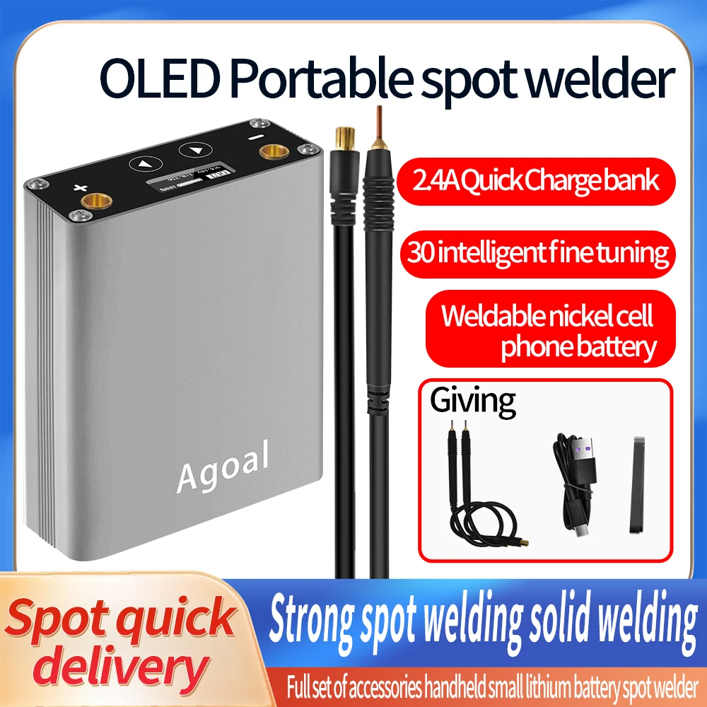 

DH30 Spot Welder Adjustable 30 Gears Portable OLED Screen Spots Welding Machine 5000mAh Lipo Include for Max 0.2mm Nickel Strip