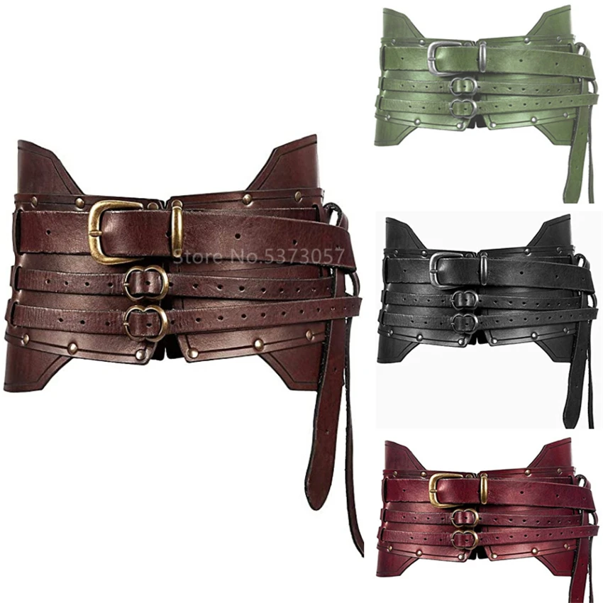 

Middle Ages Vintage Wide Belt Women Knight Armors Medieval Viking Pirate Costumes for Adult Cosplay Man Fancy Props Accessories