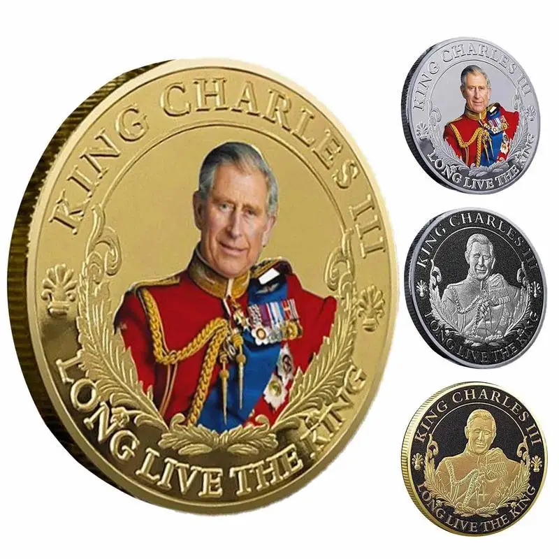 

King Charles III Metal Commemorative Coin British Royal The King Of UK Challenge Coins Keychain Crafts Souvenir Gift Collections