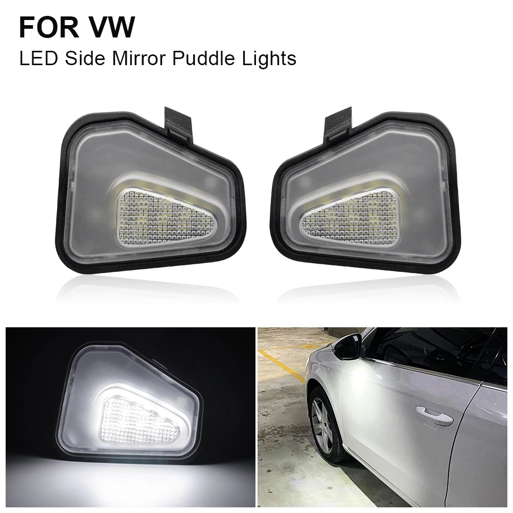 

2x LED Under Mirror Puddle Light For VW Passat B7 CC Jetta Beetle Scirocco EOS Under Mirror Welcome Lamp OEM#:3C8945291