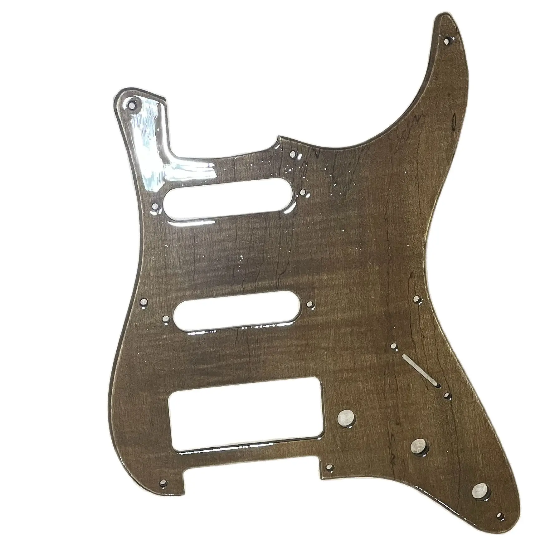 

Costomized Spalted Maple Wood Electric Guitar Parts for Fender Style Strat P90 9 Screw Holes Standard SSH ST Scratch Plate