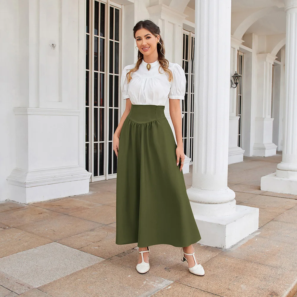 Женская юбка макси SD с высокой талией и карманами