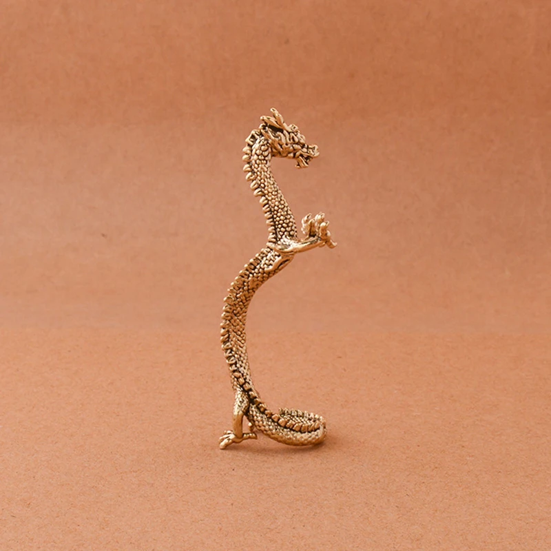 Китайский зверь статуя дракона бронзовая фигурка украшения античная медь