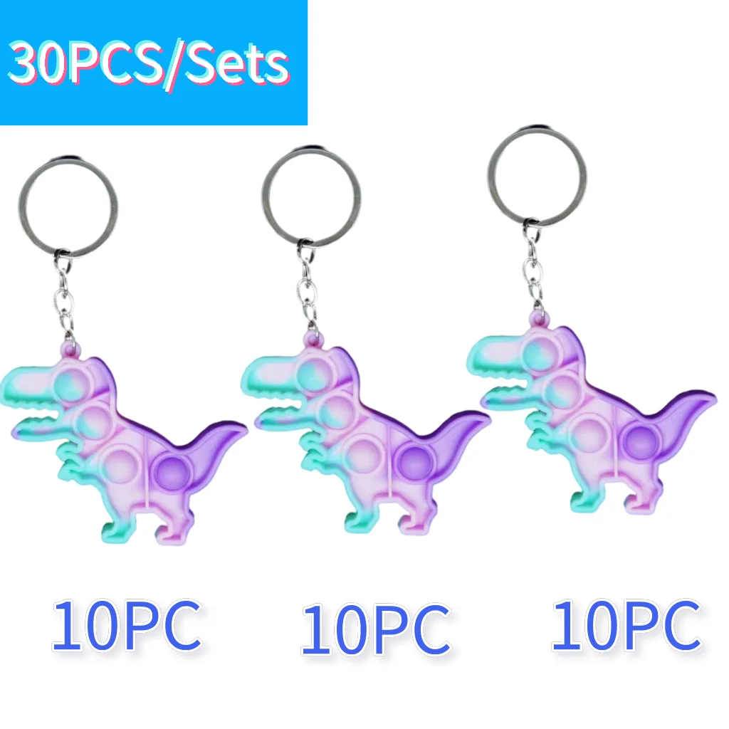 

30PC/Set Keychain Fidget Toys AntiStress Reliever Toy Adult Child Funny Anti Stress Reliver Kawaii Animal Push Bubble Fidget Toy
