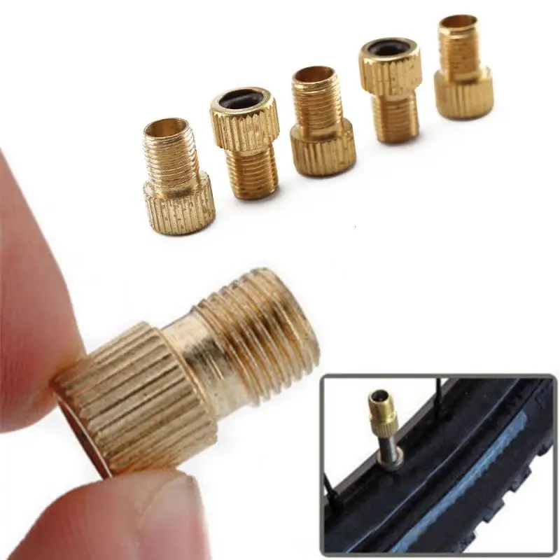 

10pcs/set Bicycle Valve Adapter Caps Air Pump Road Bike Inner Copper Valve Adaptor Wheels Gas Nozzle Tube Tools Accessories