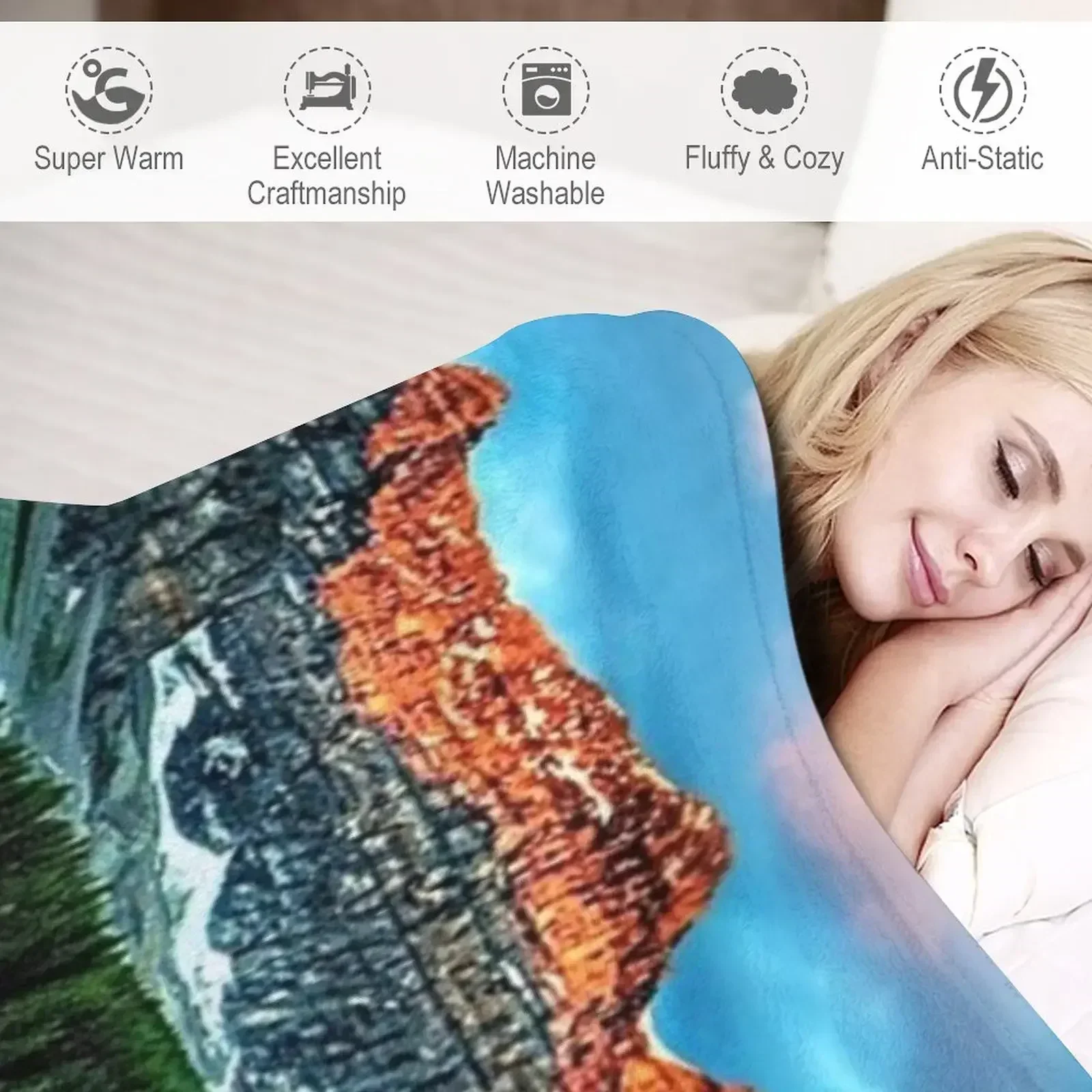 Одеяло Lake Louise — Альберта Канада с пейзажем мягкие большие волосы клетчатые