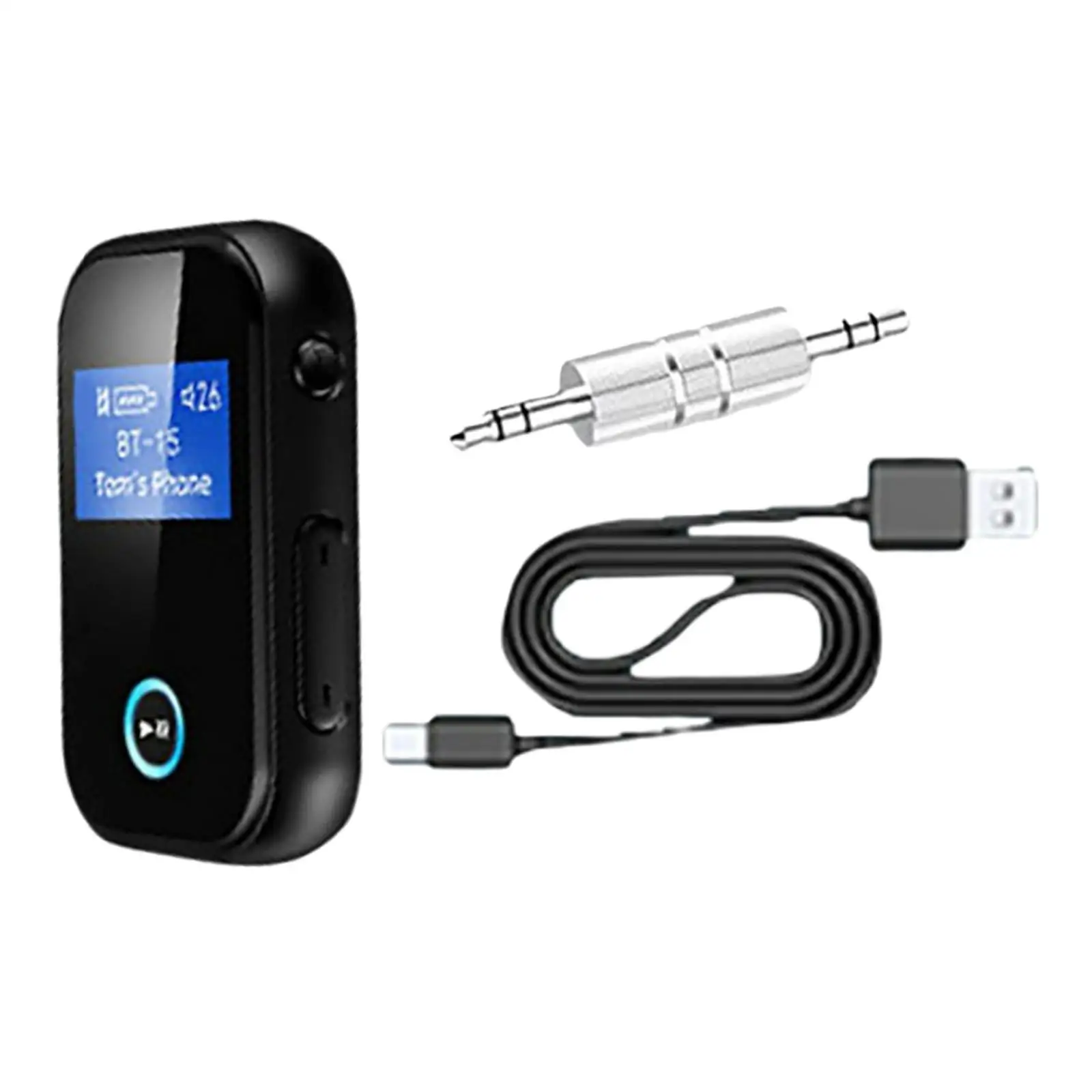 

BT-15 Portable Car Bluetooth Receiver Audio Adapter Sound System LCD Display
