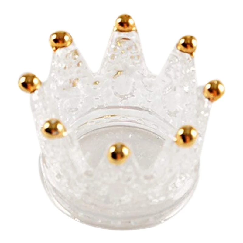 S Set Of 6 Crown Glass Tealight Candle Holder For Wedding, Party And Home Decor (gold)
