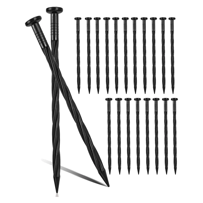 

50Pack 8-Inch Landscape Edging Spikes Landscape Anchoring Nail Spiral Landscape Stake For Weed Barrier, Paver Edging