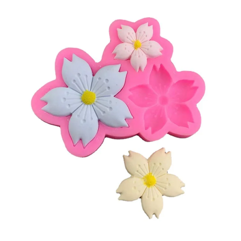 3 Even Cherry Blossom Chocolate Decorative Sugar Cake Turning Tools West Point Baking DIY Silicone Utensils Kitchen Tools