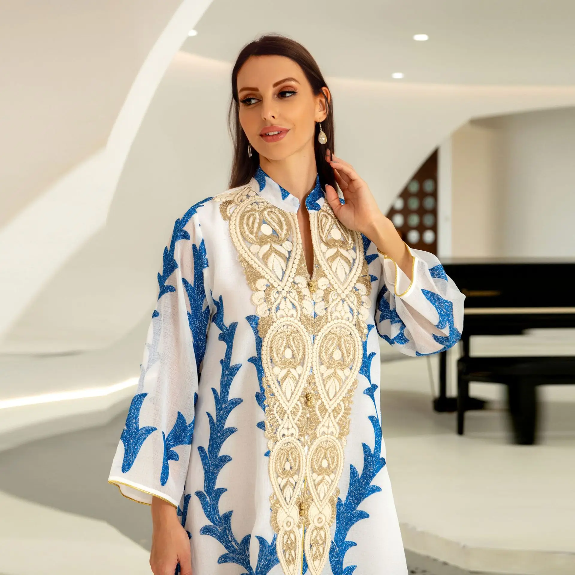 Vestidos Marroquinos Retalhos кафтан luxo Arabbe Bordado mulher Jigabiya festa de noite casamento muçulmano abaya islâmico