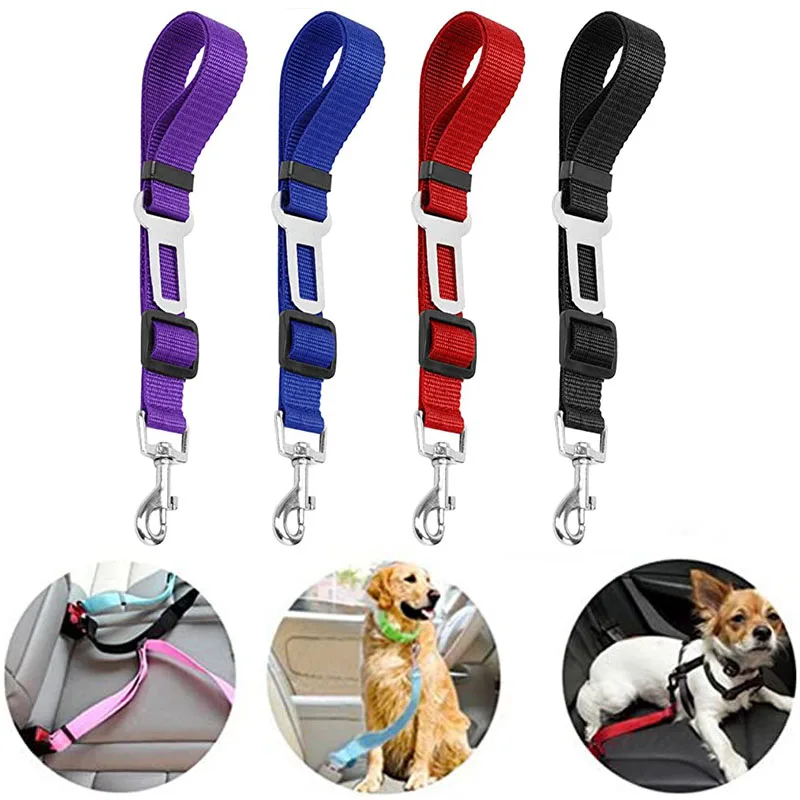 

Small Harness Safety Belts Dogs Compatible Cat Belt Adjustable Pet French Seat Nylon Car Vehicle Clip Medium Travel Bulldog Most