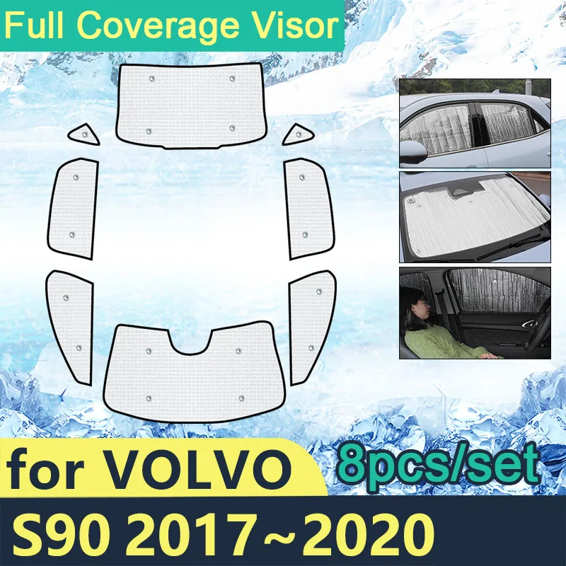 

For VOLVO S90 2020 2019 2018 2017 Car Full Covers Sunshades Sun Protection Visor Windshields Side Window Shaby Auto Accessories