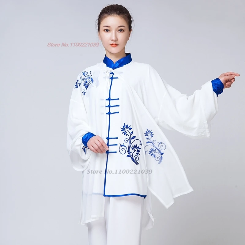 2024 китайский ушу кунг-фу тай-чи набор с цветочной вышивкой тайцзицюань практика