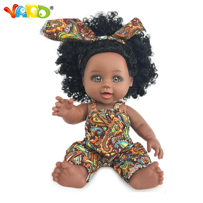 

Black Baby Doll 10 inch American African Black Girl Doll with Dress, Realistic Reborn Baby Doll for Kids Aged 2 3 4 5 6