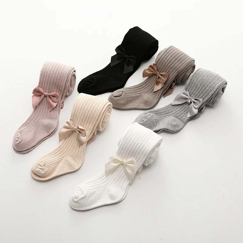 

Autumn Newborn Baby Girl Cute Socks Bow Breathable Combed Cotton Pantyhose Baby Toddler Bowknot Soft Socks For 0-10Years Old Kid