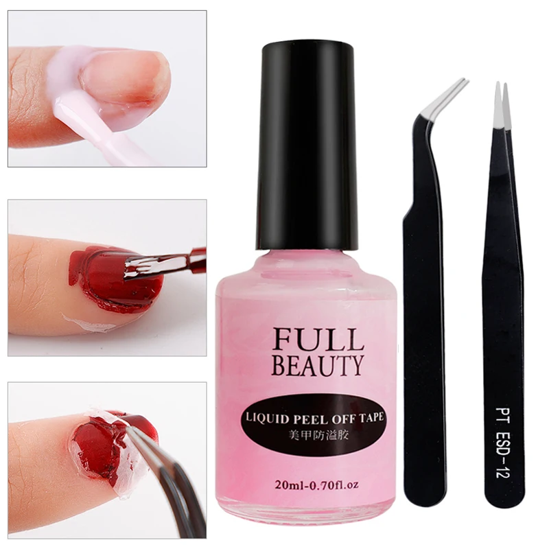 

15ml Nail Polish Liquid Peel Off Tape Protect Glue Varnish Edge Anti-spill Latex Fast Dry Skin Care Nail Art Tweezer Protector