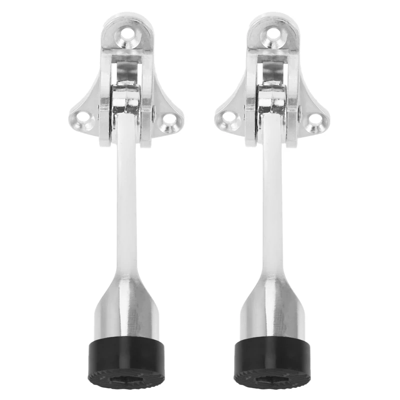 

Door Stopper, 2 Pack 4-Inch Kickdown Door Stop, Door Kickstand, Door Stopper Hinge, Metal Door Stopper With A Non-Slip Rubber Ti