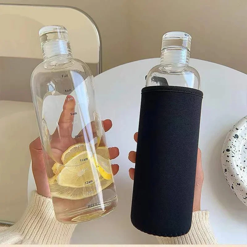 

Drink Large Bottle Cover Water Transparent Juice Bottles With Carry-on Gift Capacity Birthday Milk Water Time For Glass Marker