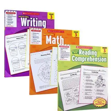 

3 шт., детский учебник для письма/математики/чтения