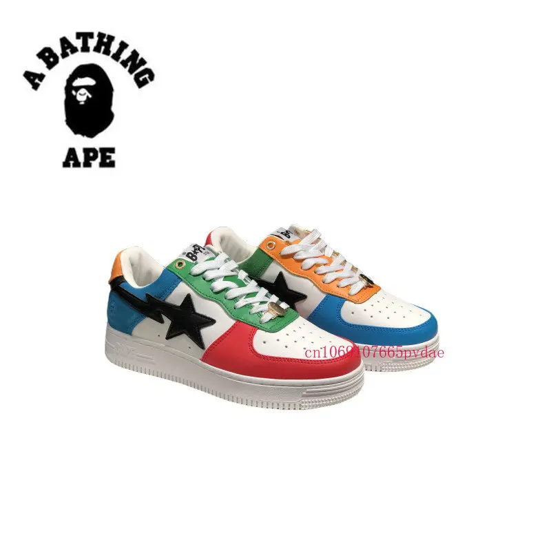 Authentic A Bathing Ape  Low Shoes Men's Skateboarding Shoes Sneakers Men Shoes Sport Mesh Trainers Running Shoes Outdoor